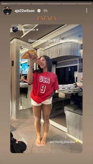 Jordan Chiles reps A'ja Wilson’s Team USA jersey